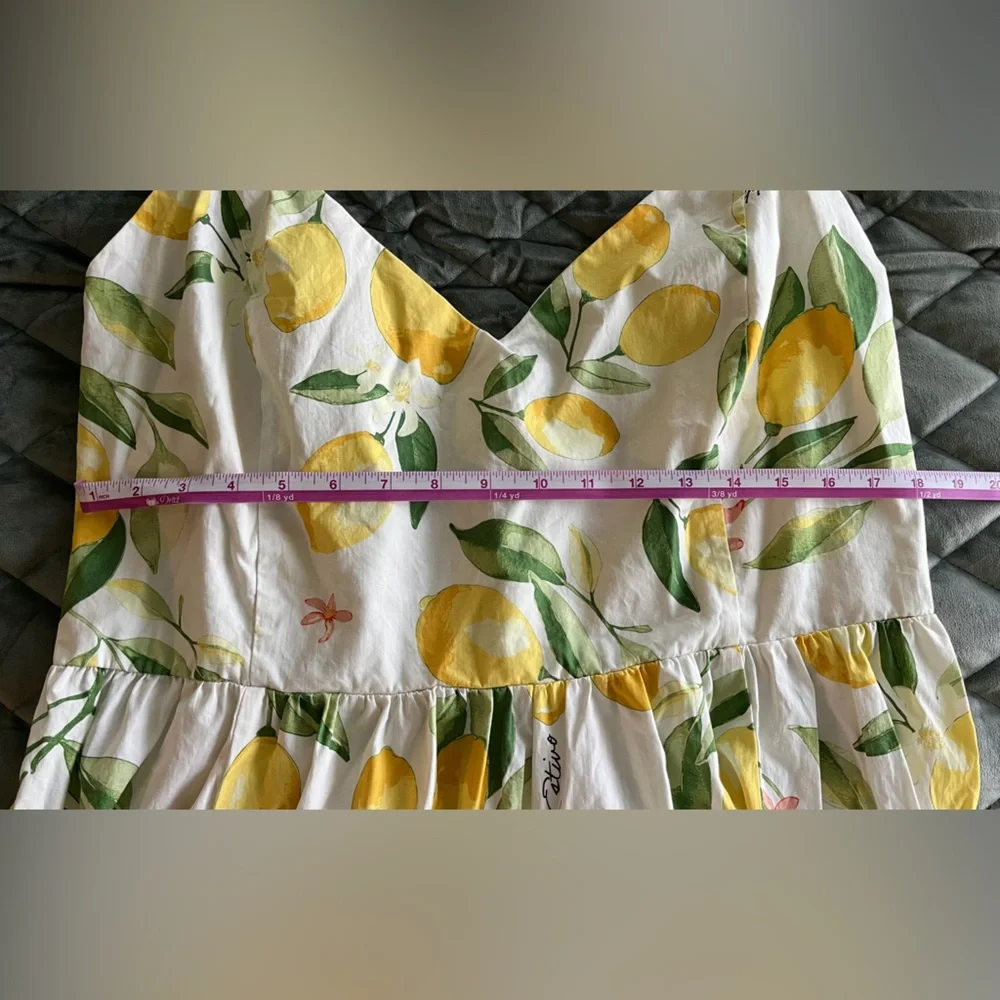 H&M Lemon Print Dress - White and Yellow size xl NWOT - Picture 5 of 7